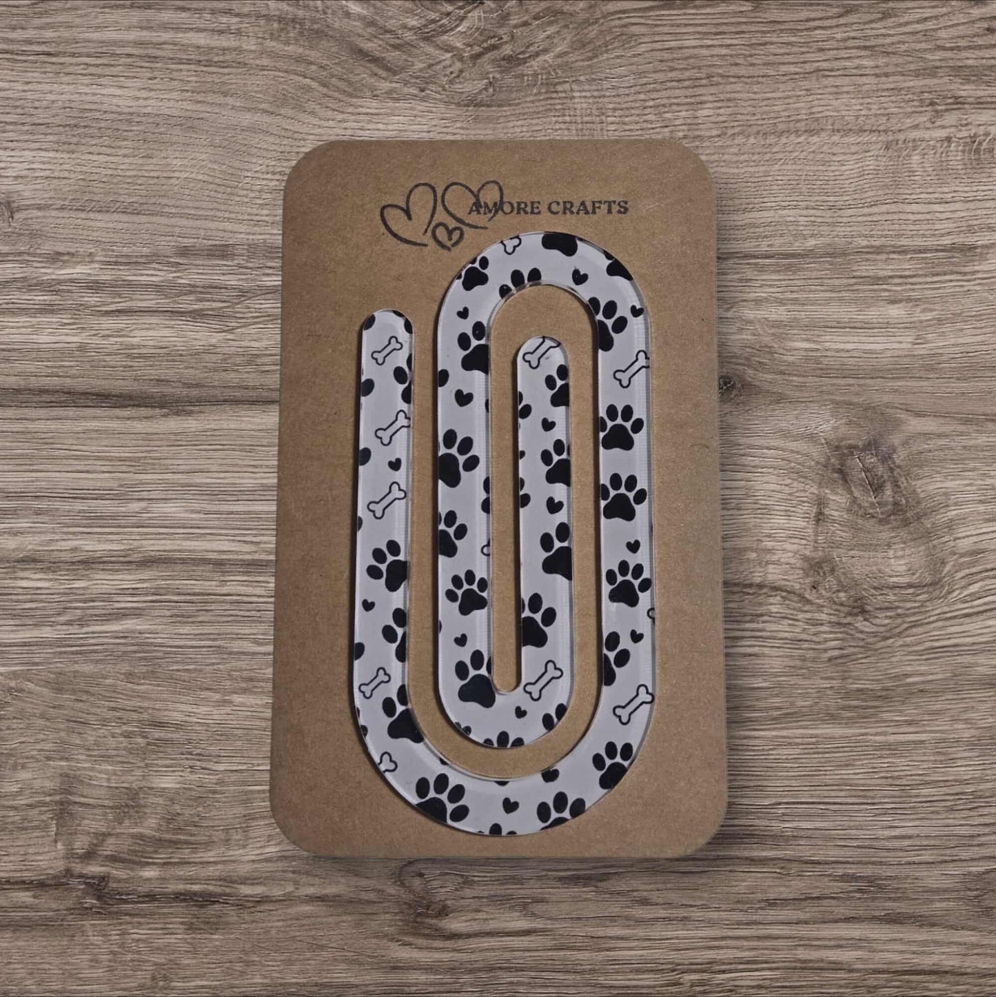 Quirky Paperclip - Black Puppy Paws