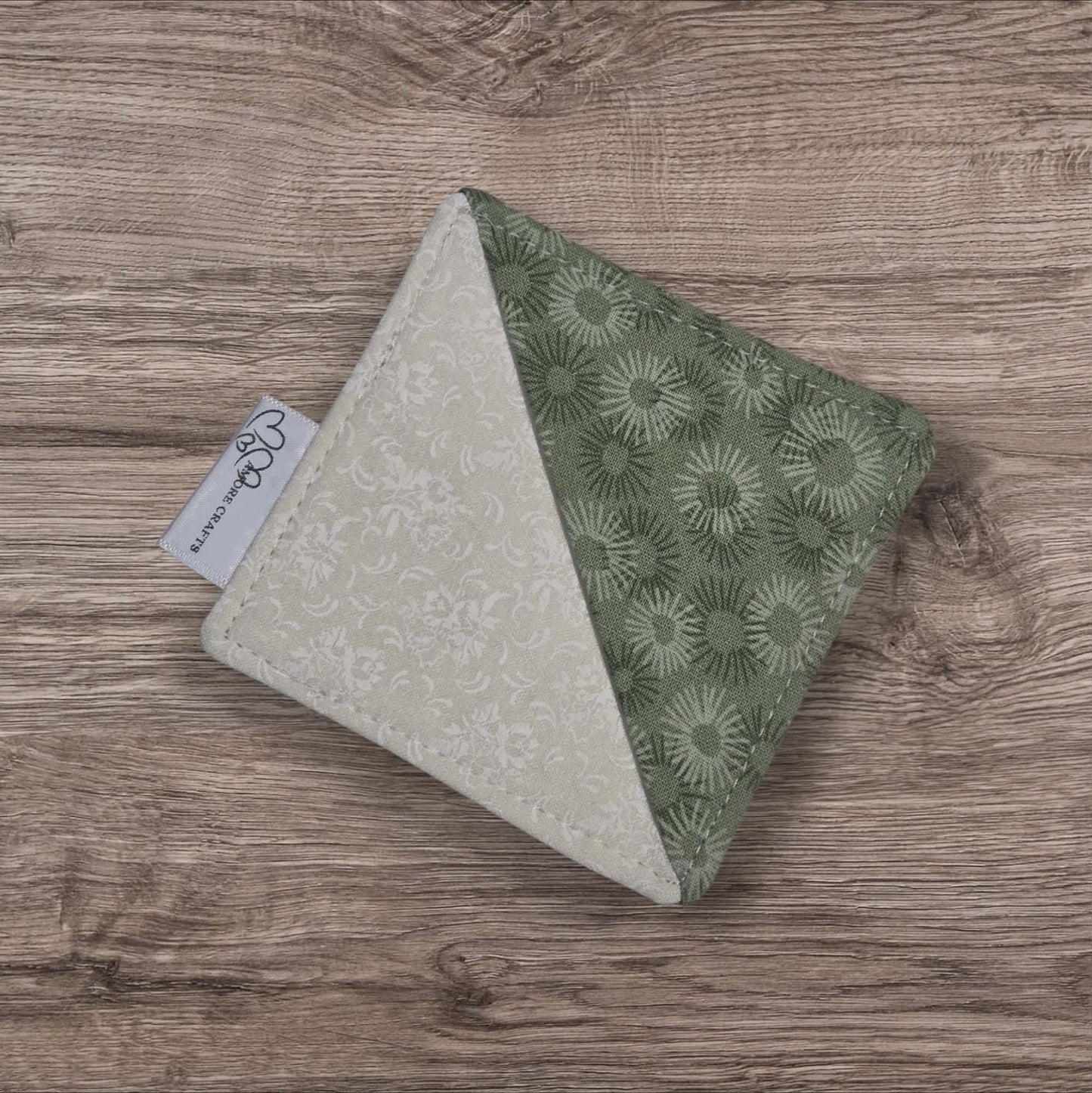 Fabric Corner Bookmark - Sage Flower Print