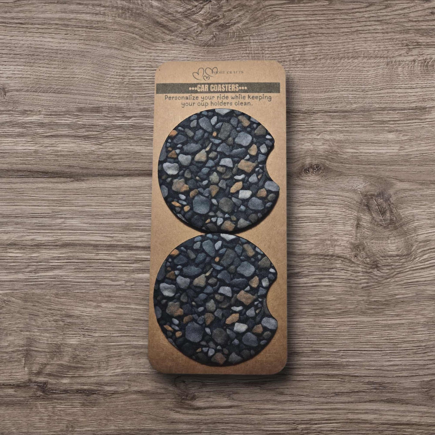 Car Coasters - Slate Pebbles