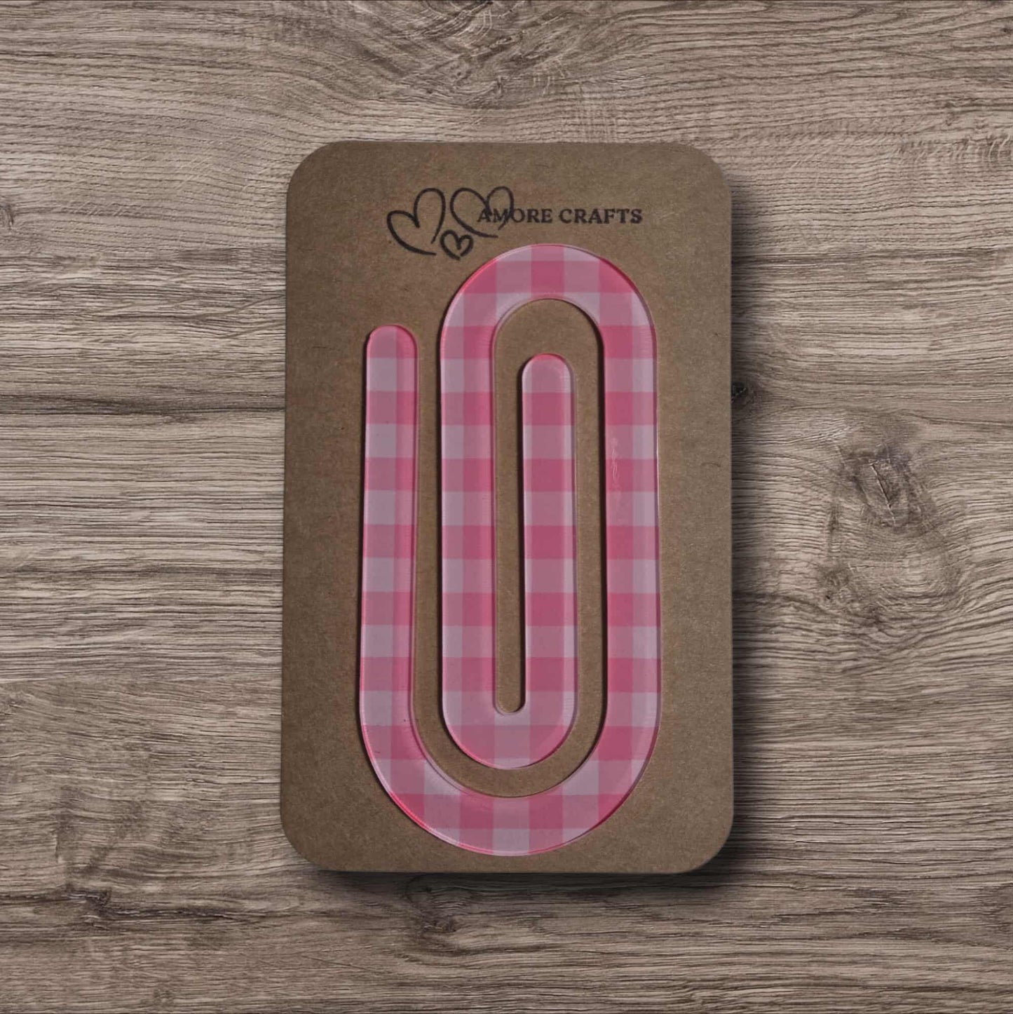 Quirky Paperclip - Pink Gingham Plaid