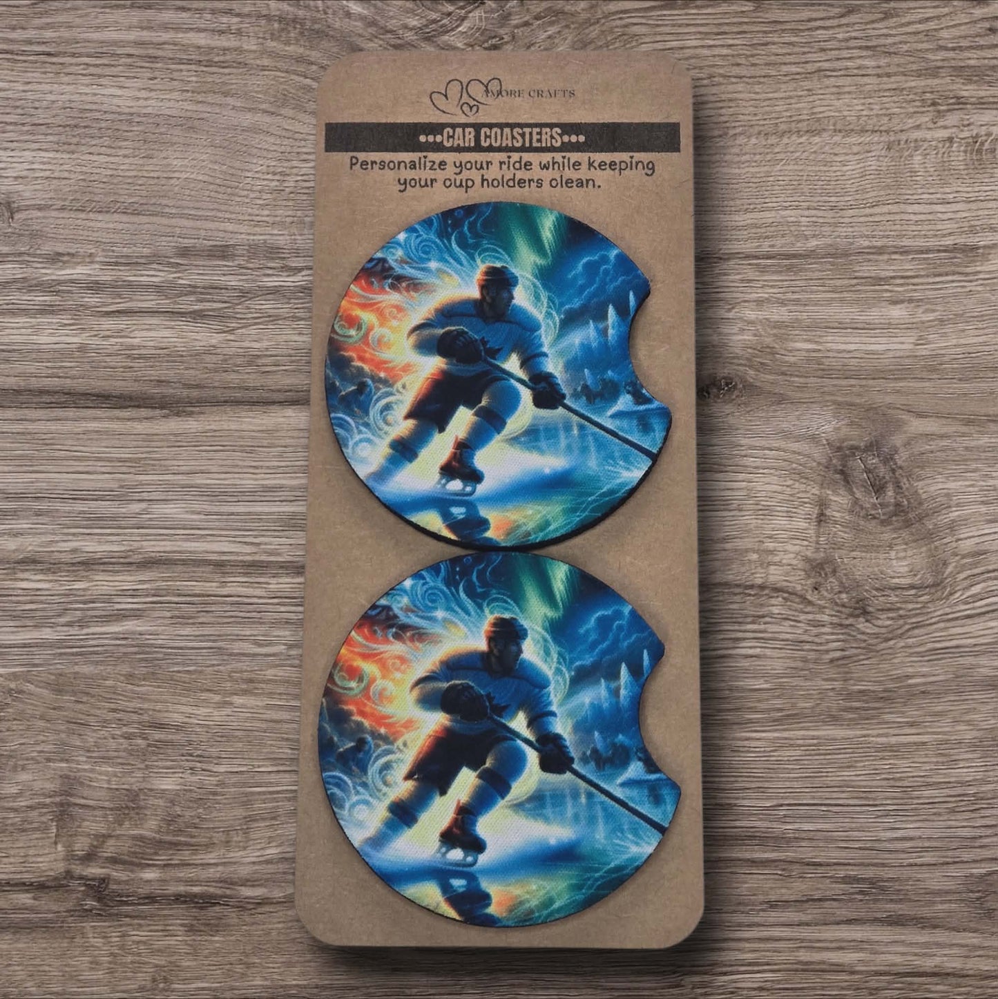 Car Coasters - Puck and Hockey