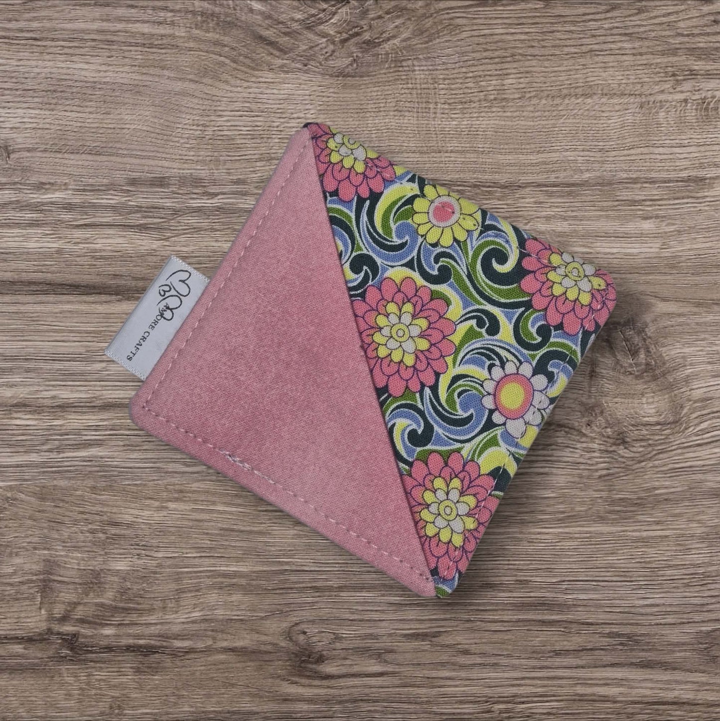 Fabric Corner Bookmark - Pink Dahlia