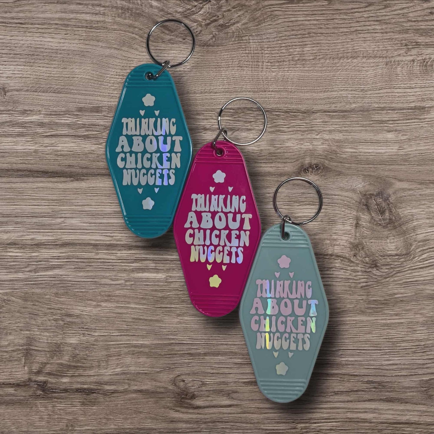 Sassy Motel Keychain - Thinking about Chicken Nuggets