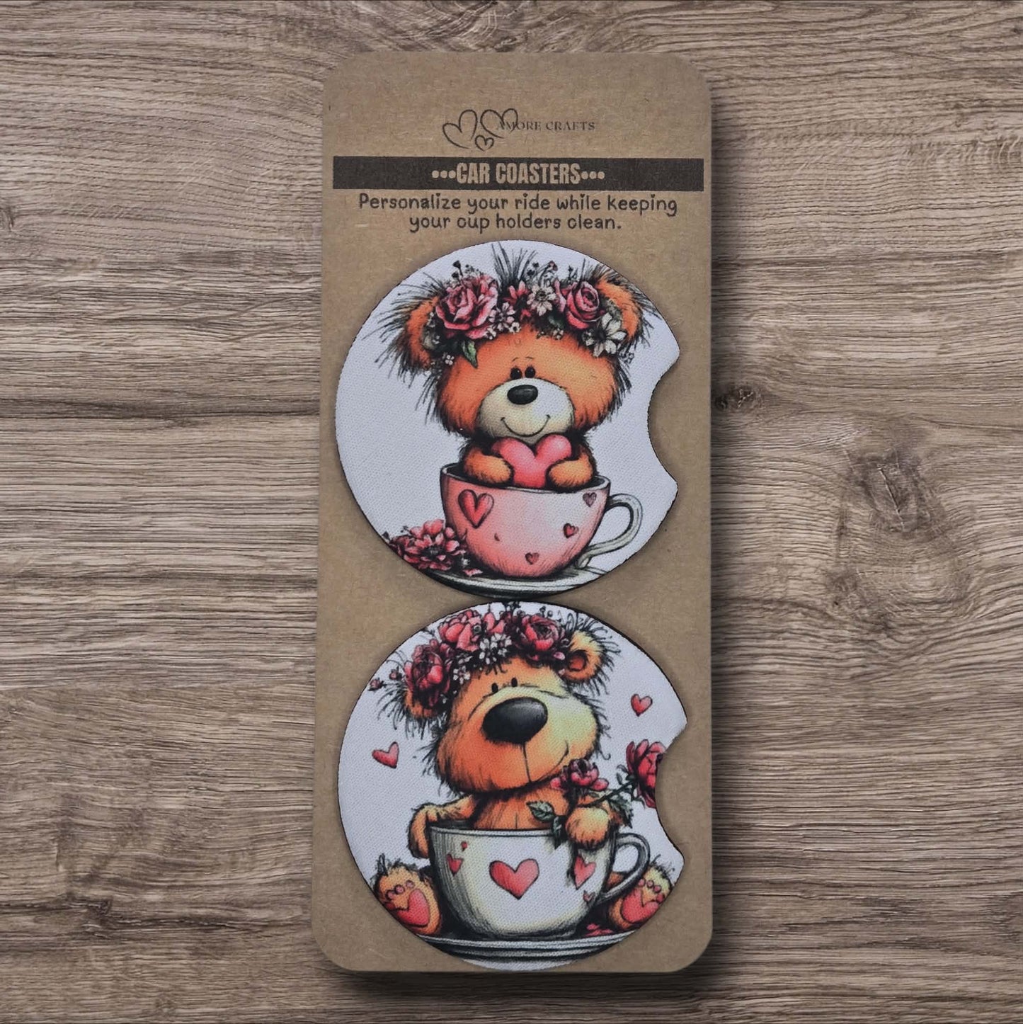 Car Coasters - Love Bears
