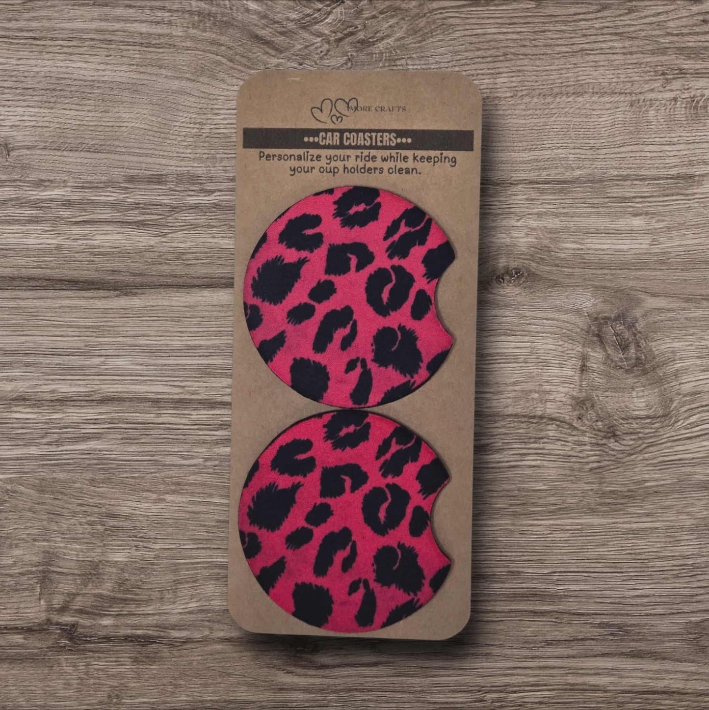 Car Coasters - Pink Cheetah