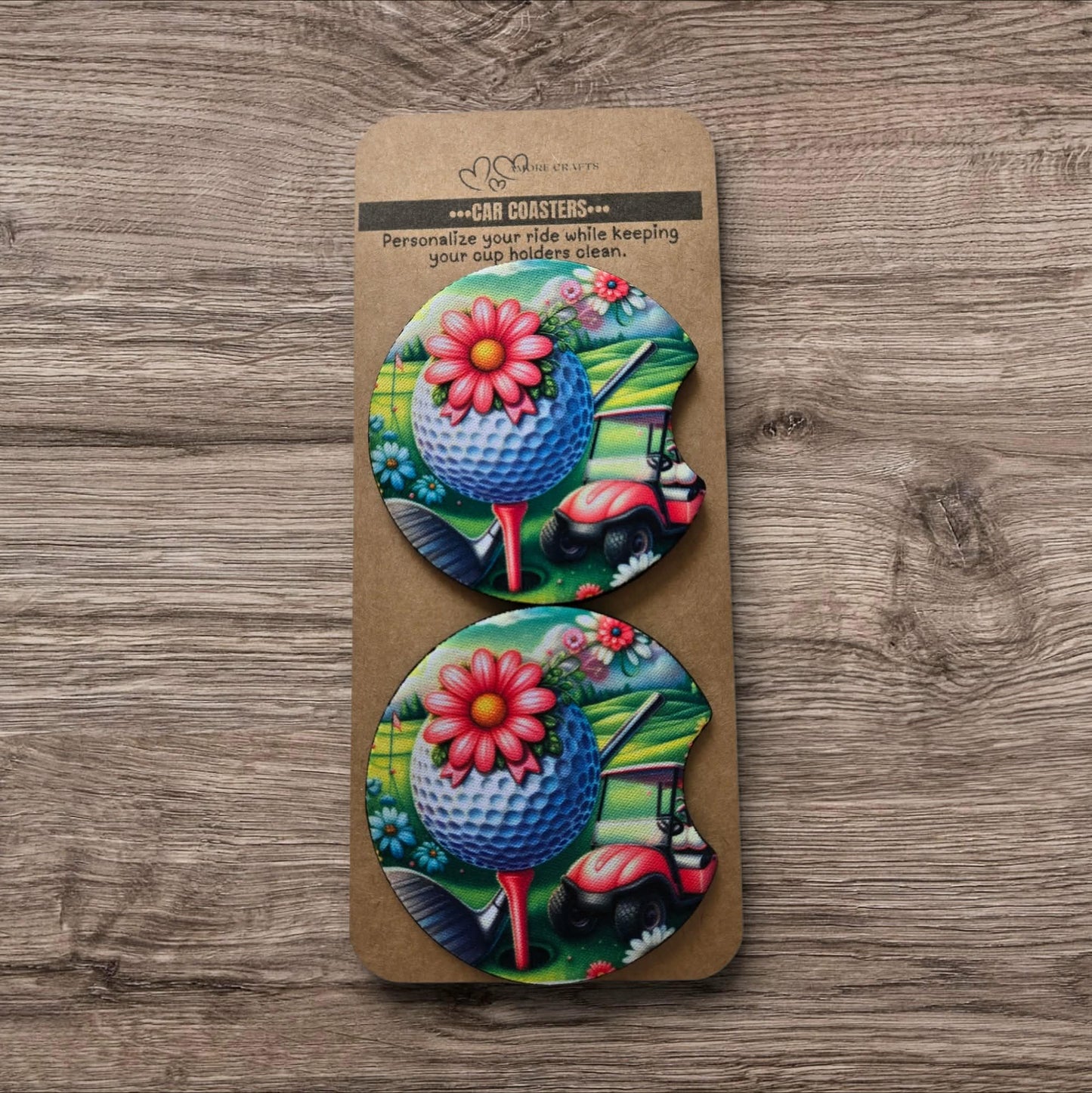 Car Coasters - Pink Fairway