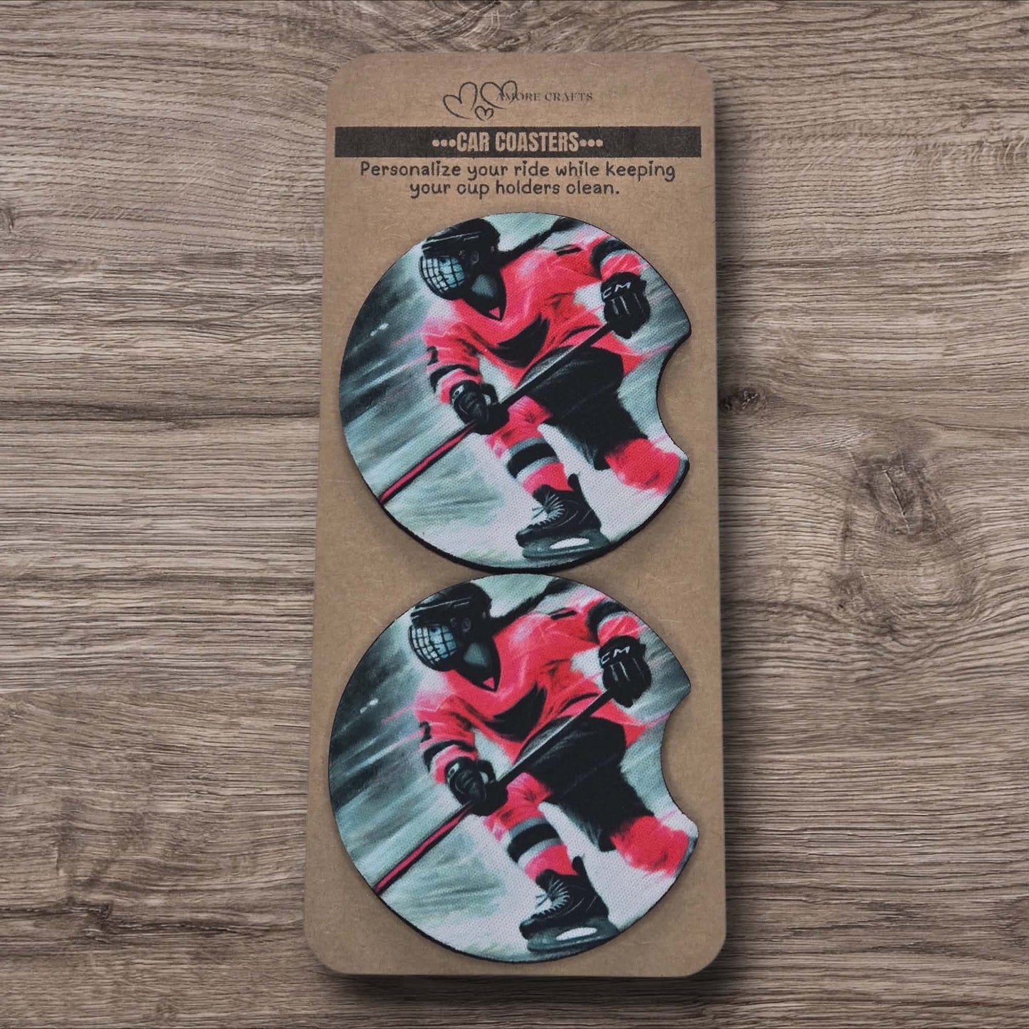 Car Coasters - Hockey Pink Heros