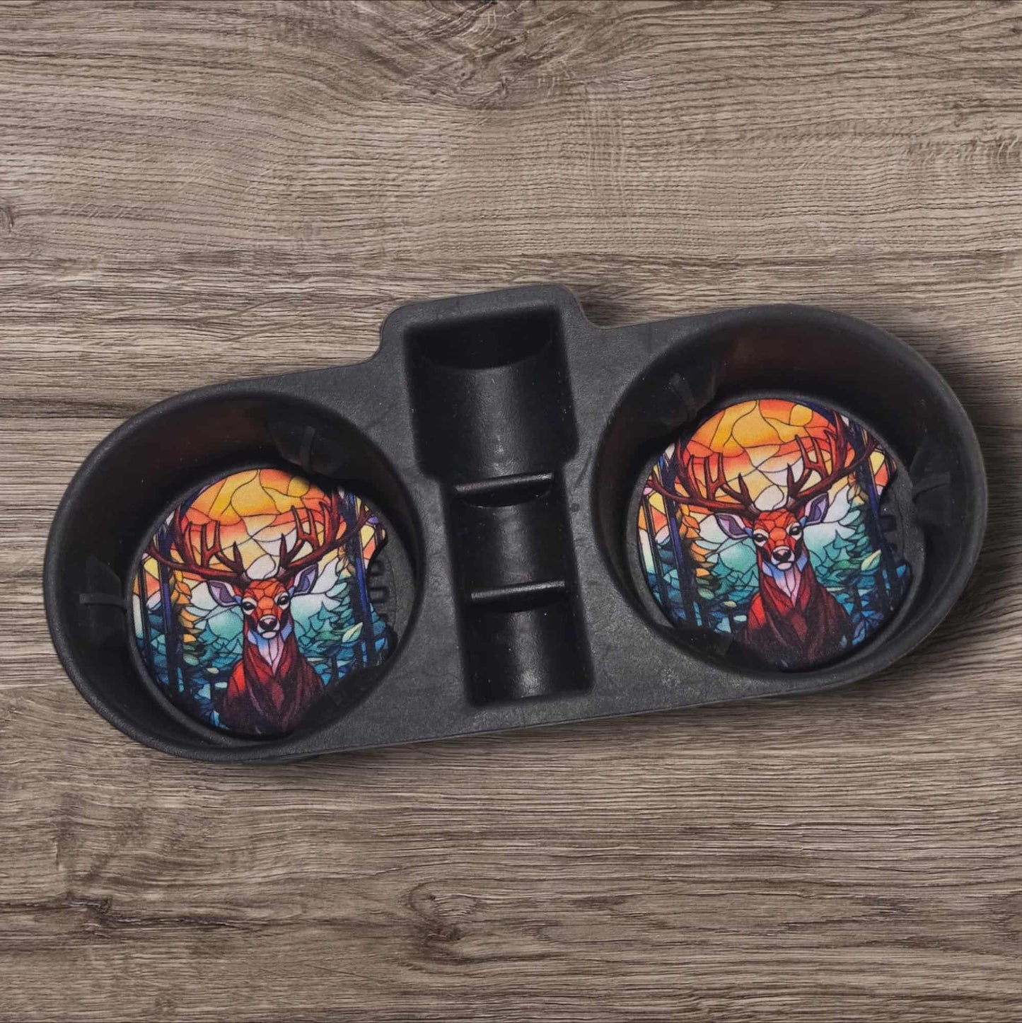 Car Coasters - Stained Glass Deer