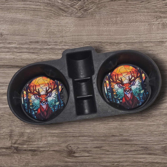 Car Coasters - Stained Glass Deer