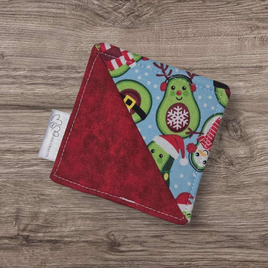 Fabric Corner Bookmark - Christmas Avocados
