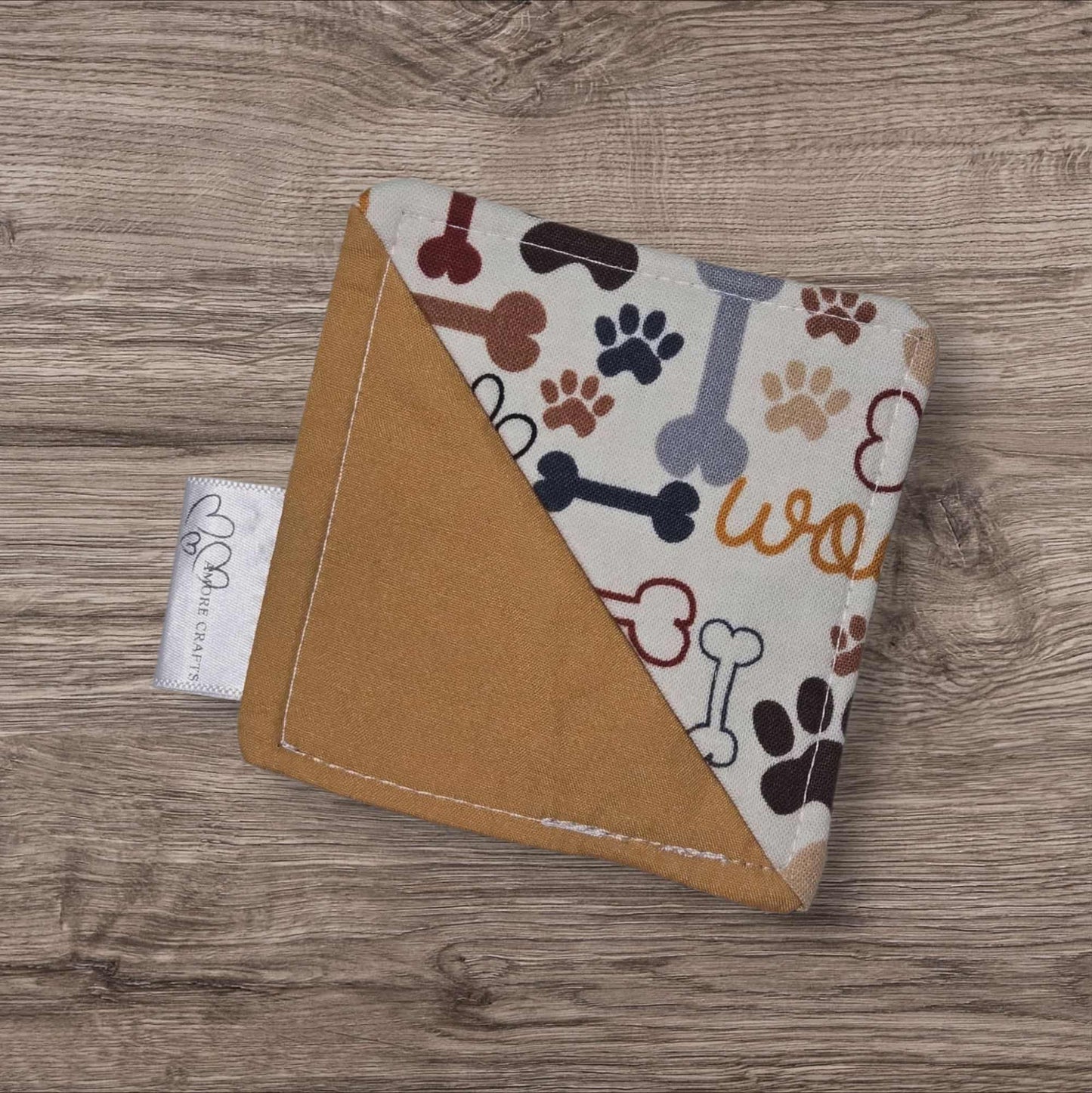 Corner Fabric Bookmark - Woof