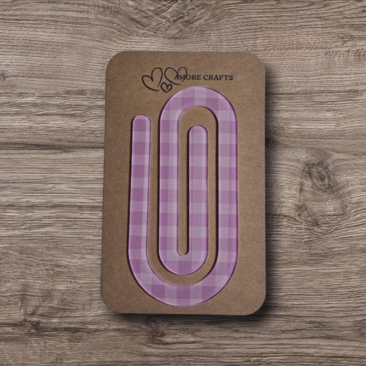 Quirky Paperclip - Purple Gingham Plaid