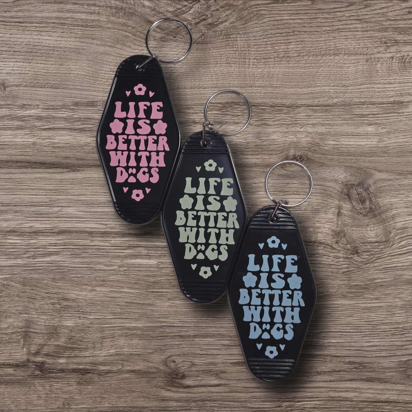 Sassy Motel Keychain - Life is Better with Dogs