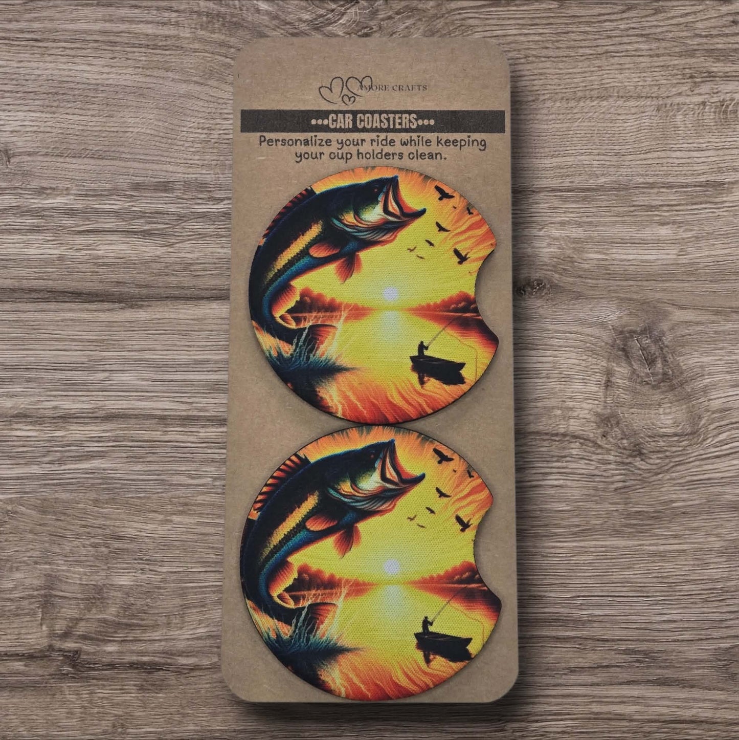 Car Coasters - Golden-hour Fishing