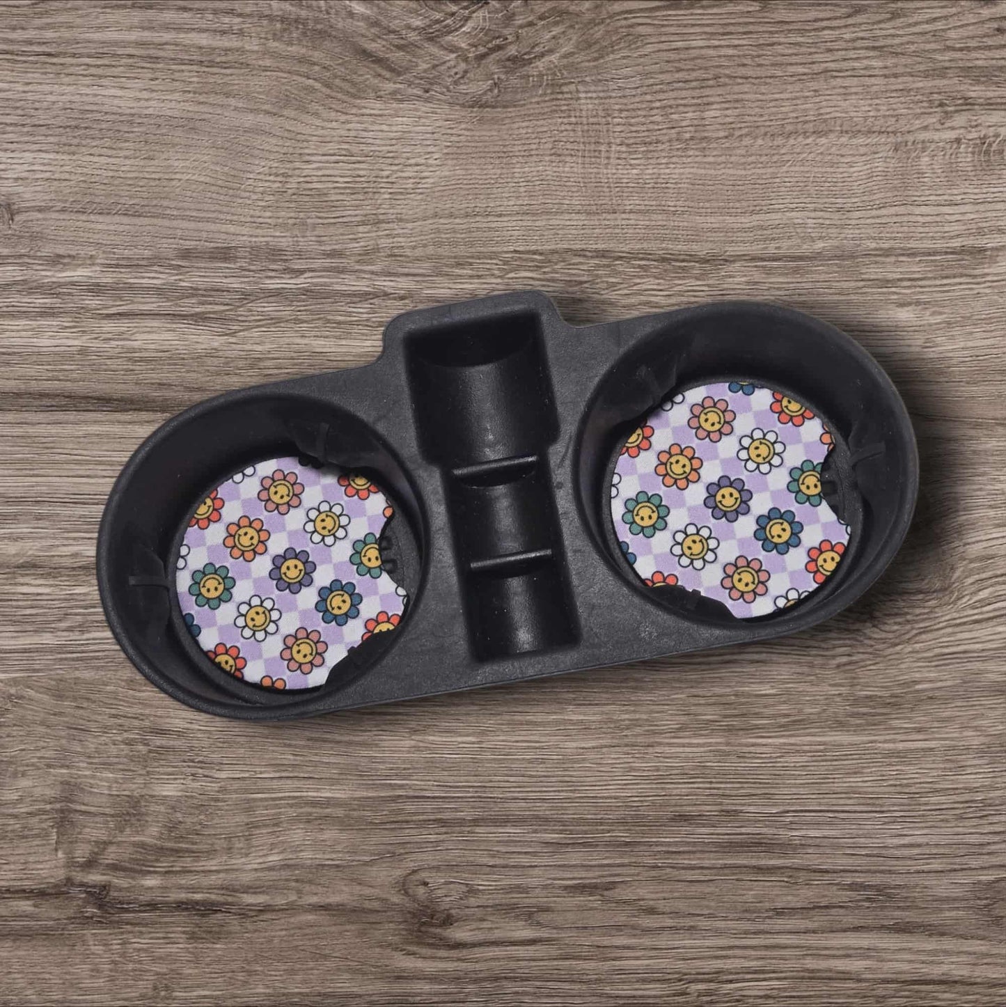 Car Coasters - Smiling Flowers