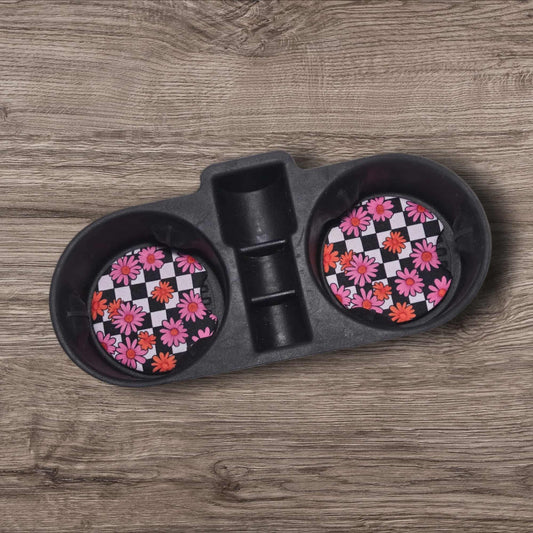 Car Coasters - Retro Flowers