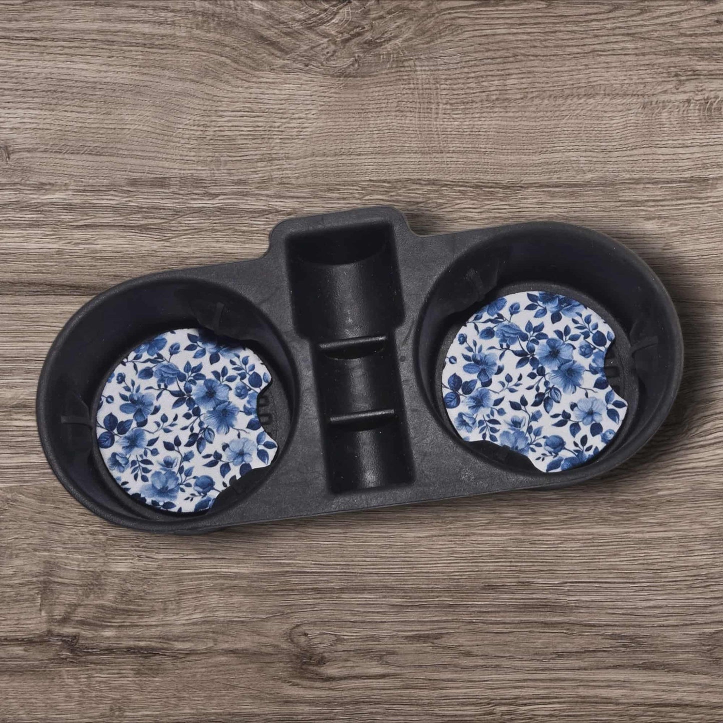 Car Coasters - Dusty Blue Florals