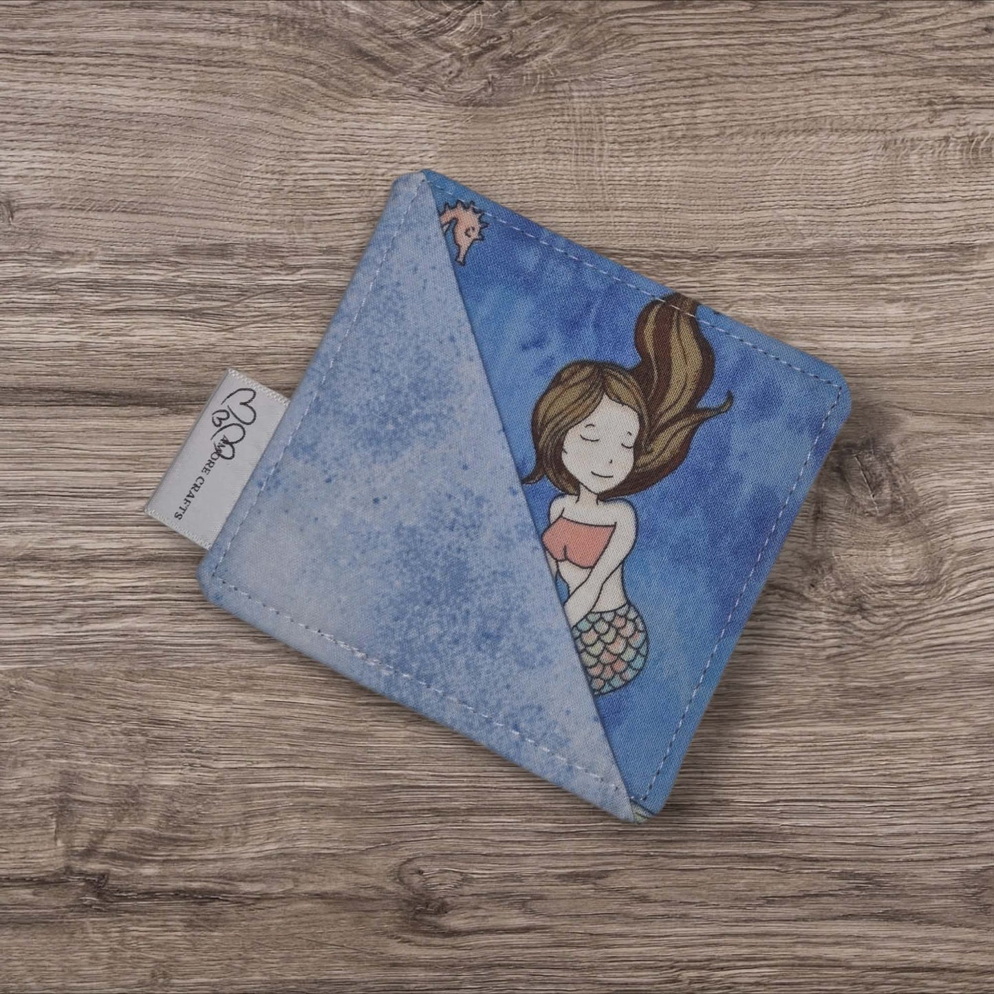 Fabric Corner Bookmark - Blue Mermaid