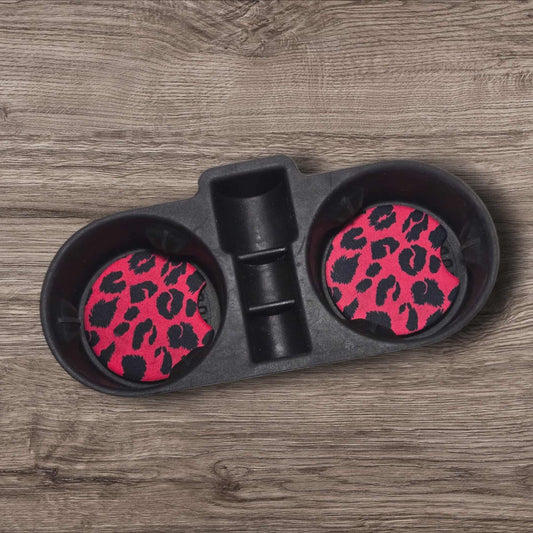 Car Coasters - Pink Cheetah
