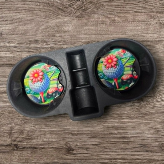Car Coasters - Pink Fairway