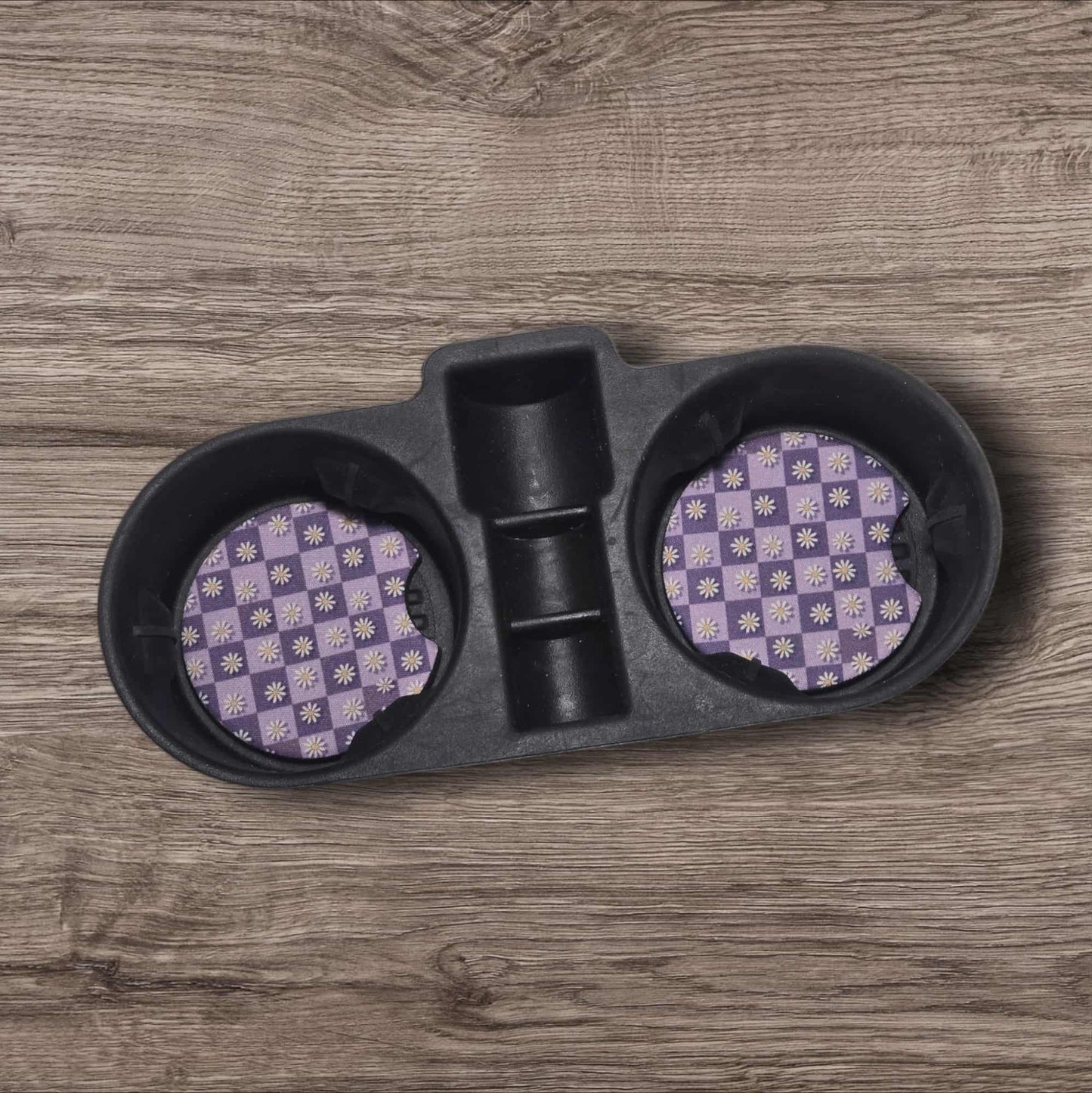 Car Coasters - Purple Checkered