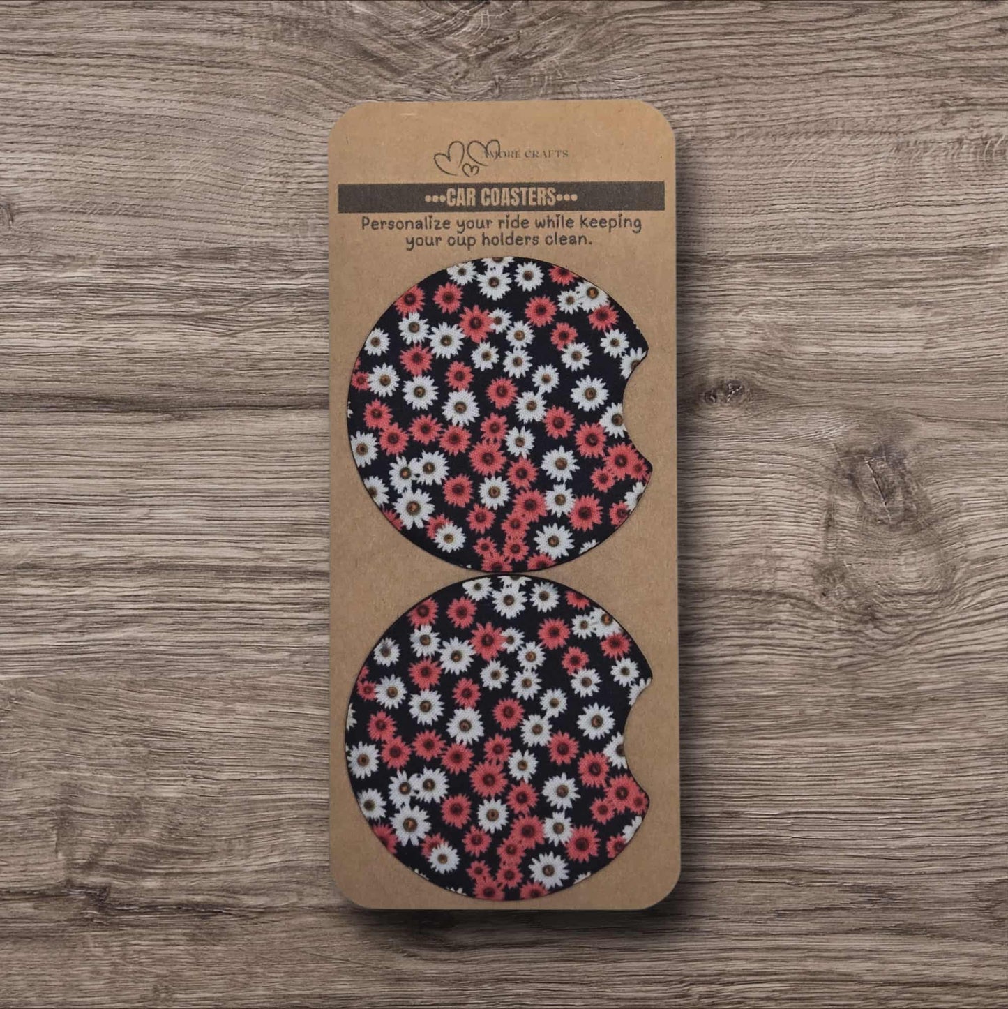 Car Coasters - Soft Pink & White Blooms