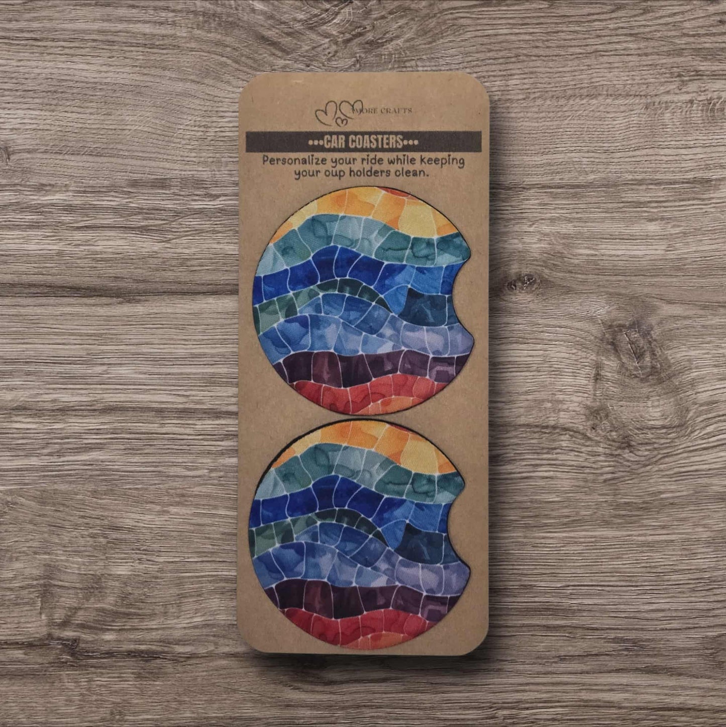 Car Coasters - Rainbow Mosaic