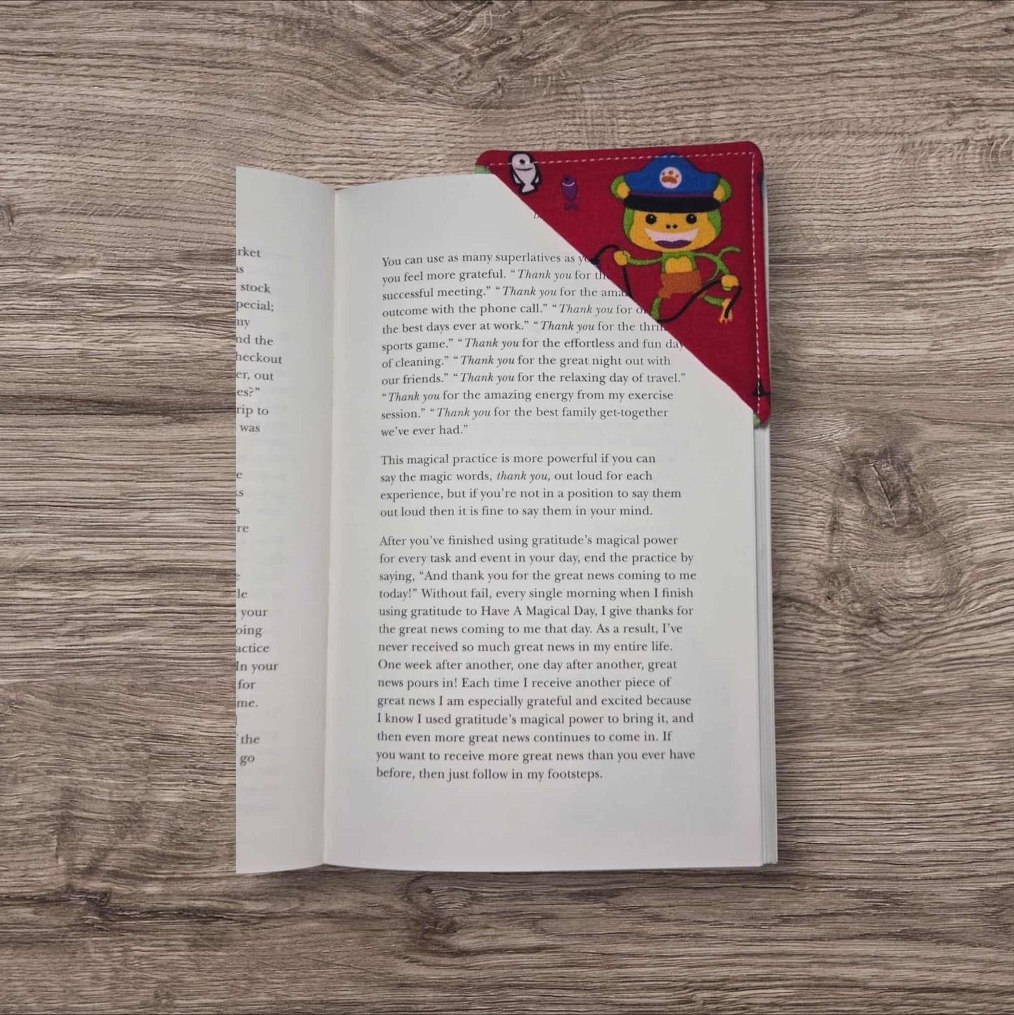 Fabric Corner Bookmark - Teddy