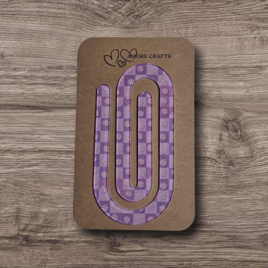Quirky Paperclip - Purple Checkered