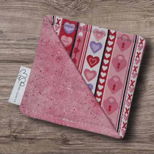 Corner Fabric bookmark - Key to my Heart