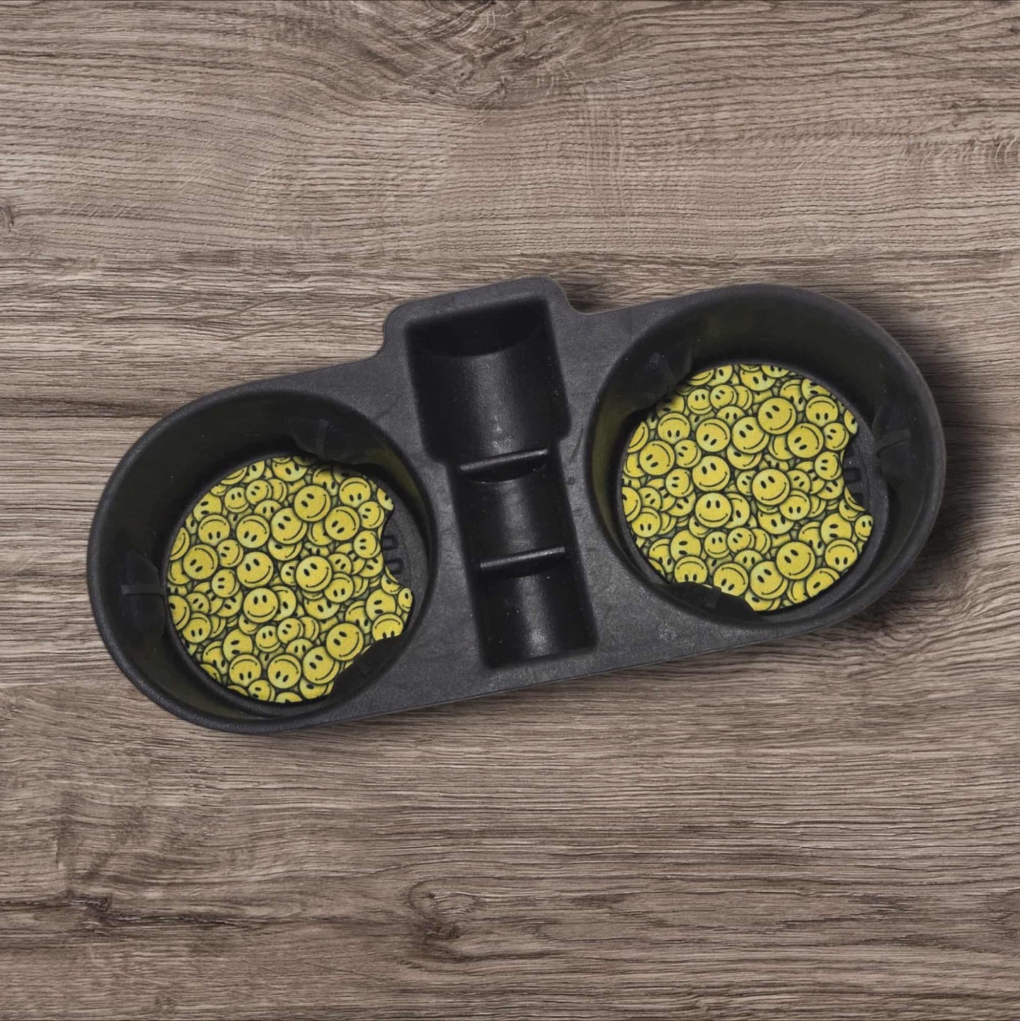 Car Coasters - Yellow Smiley Faces