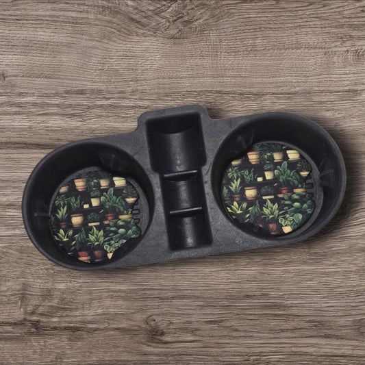 Car Coasters - Fresh Potted Greenery
