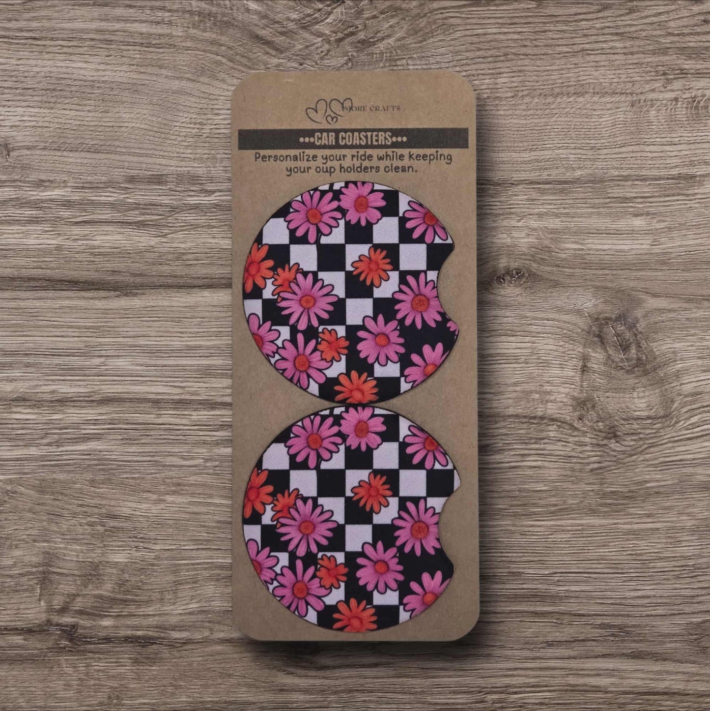 Car Coasters - Retro Flowers