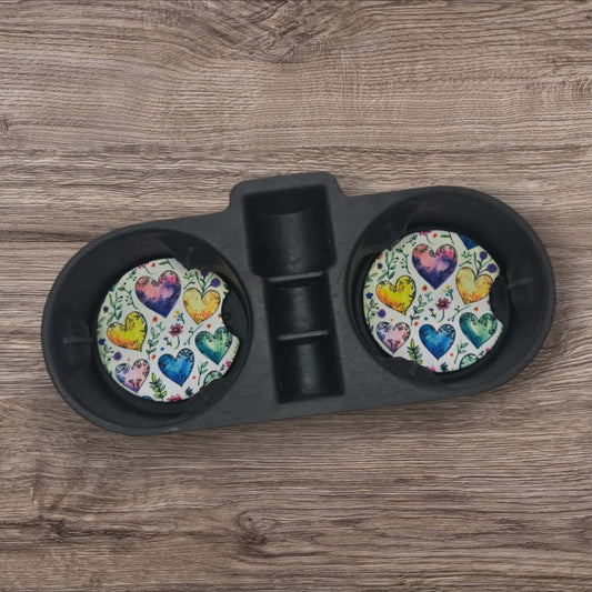 Car Coasters - Balloon Hearts