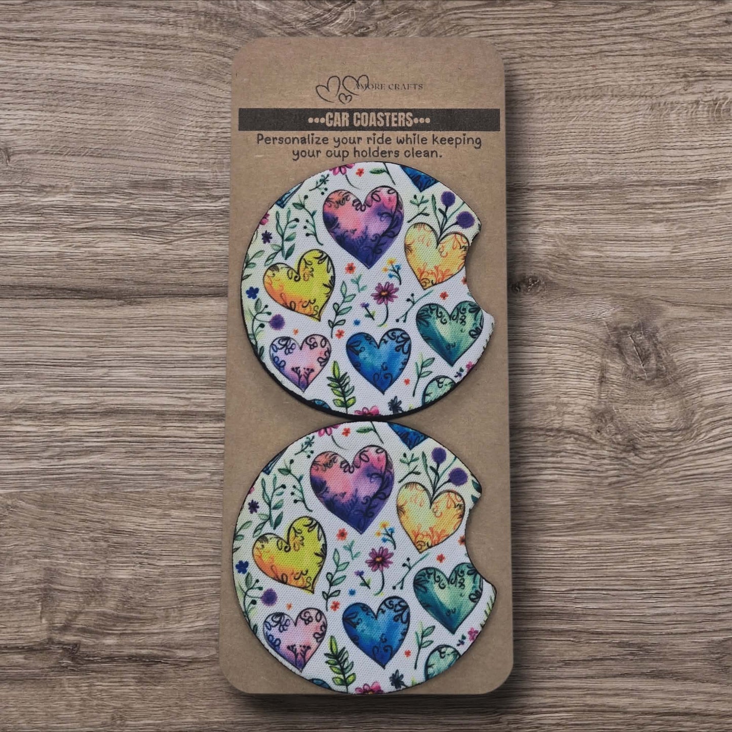 Car Coasters - Balloon Hearts
