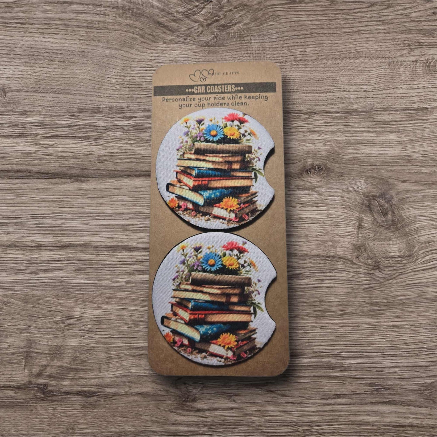 Car Coasters - Stacked Books