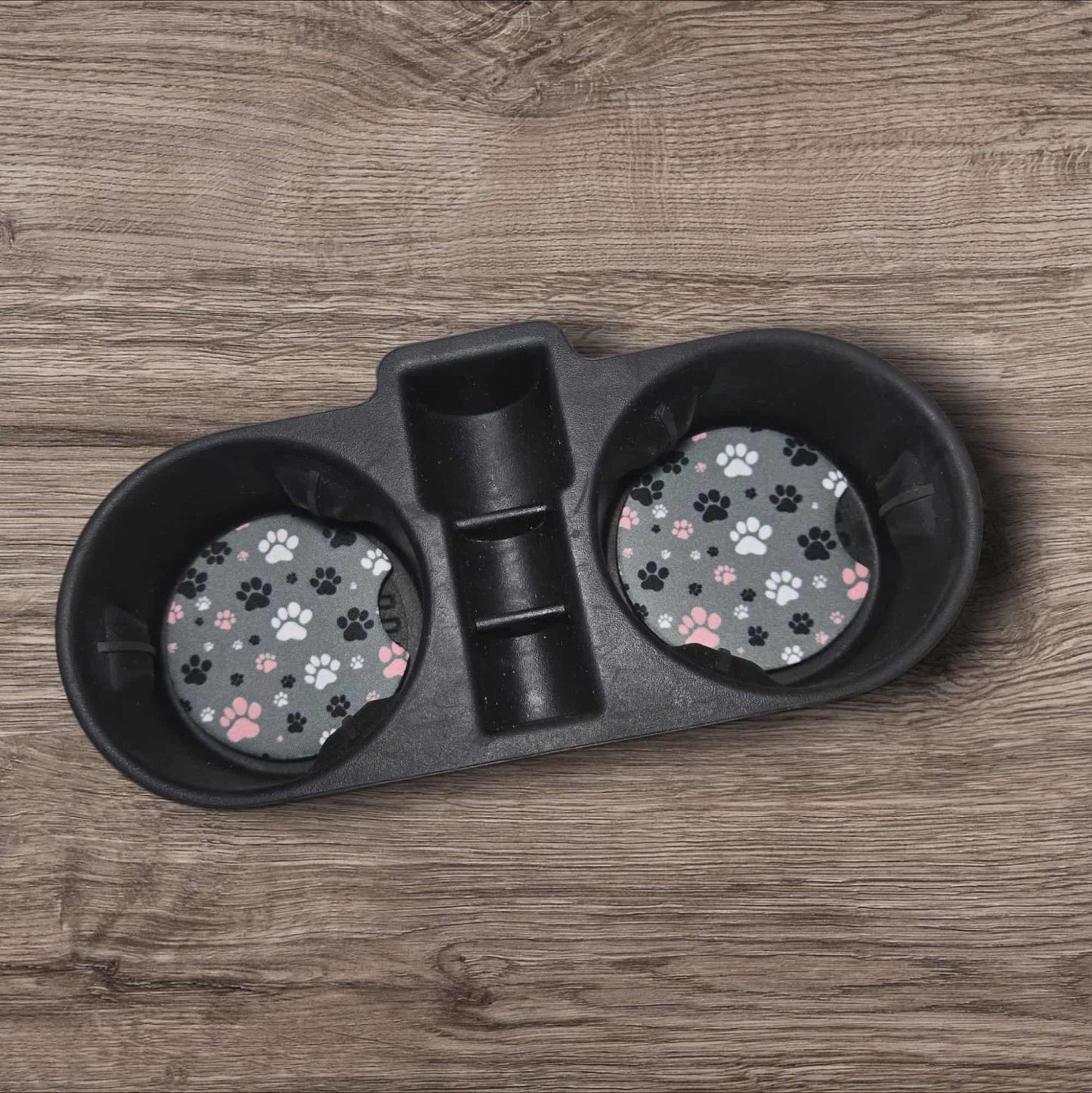 Car Coasters - Paws on Gray