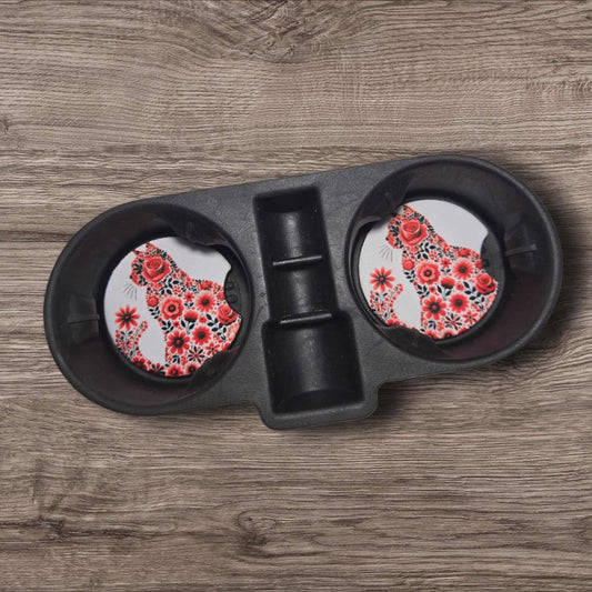Car Coasters - Floral Feline