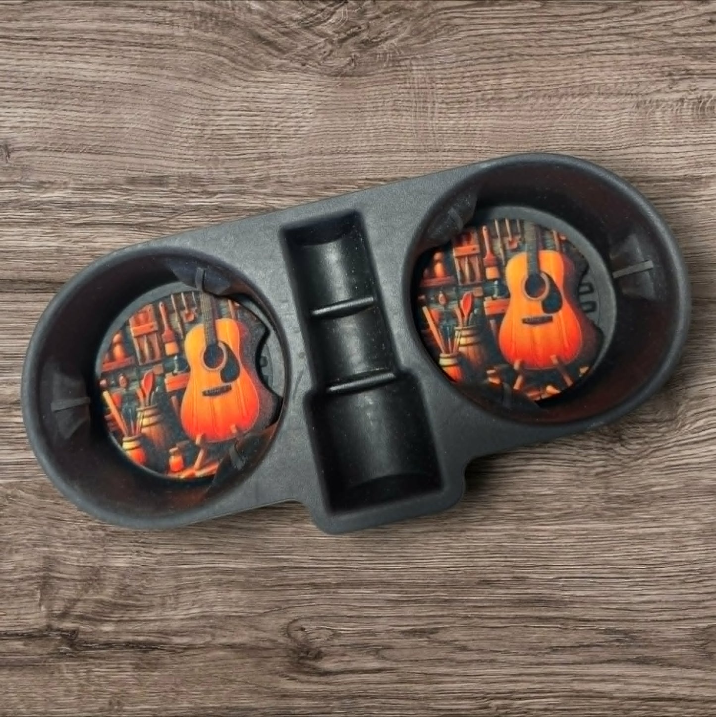 Car Coasters - Rustic Guitar